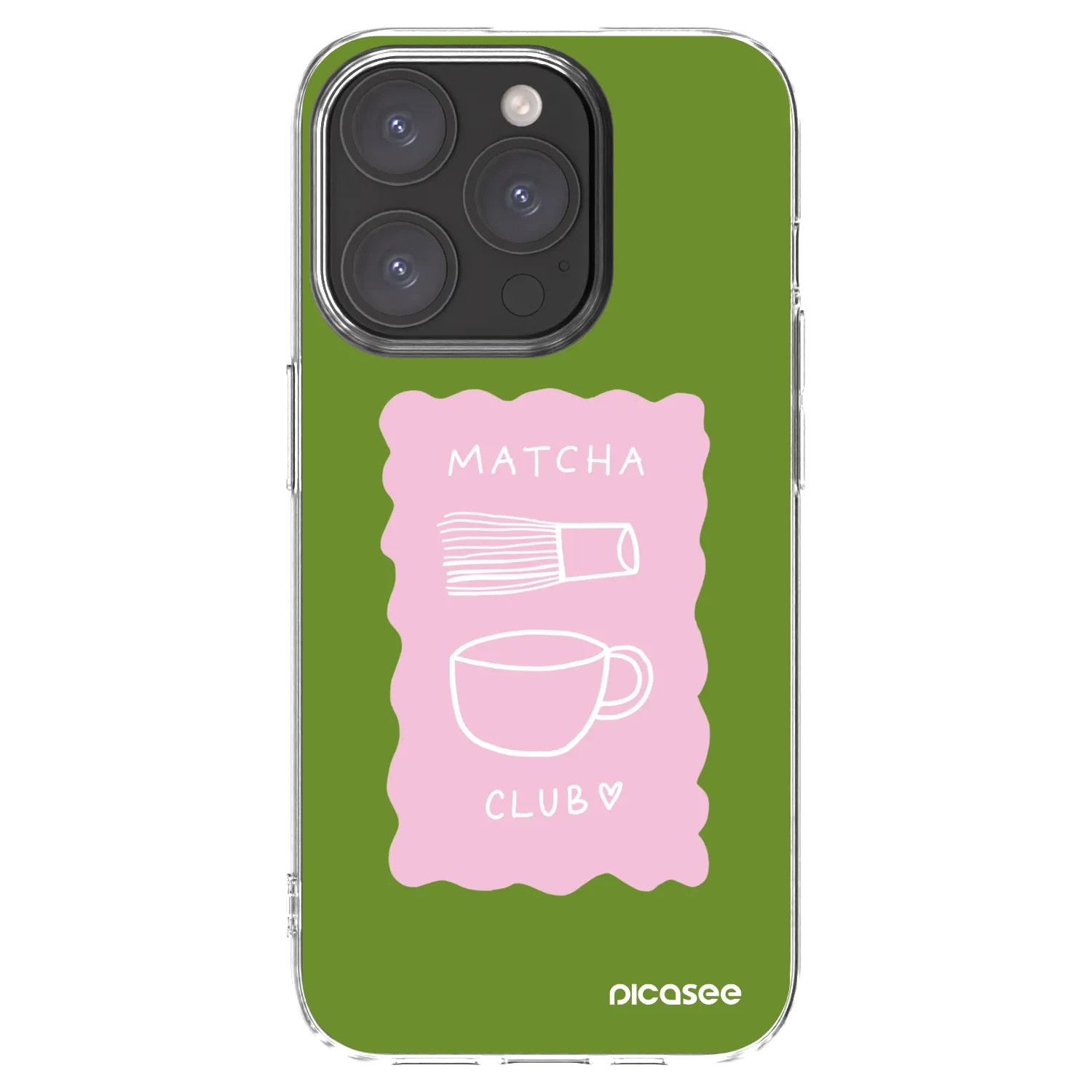 Picasee Apple iPhone 15 Pro Hülle - Transparentes Silikon - Matcha club