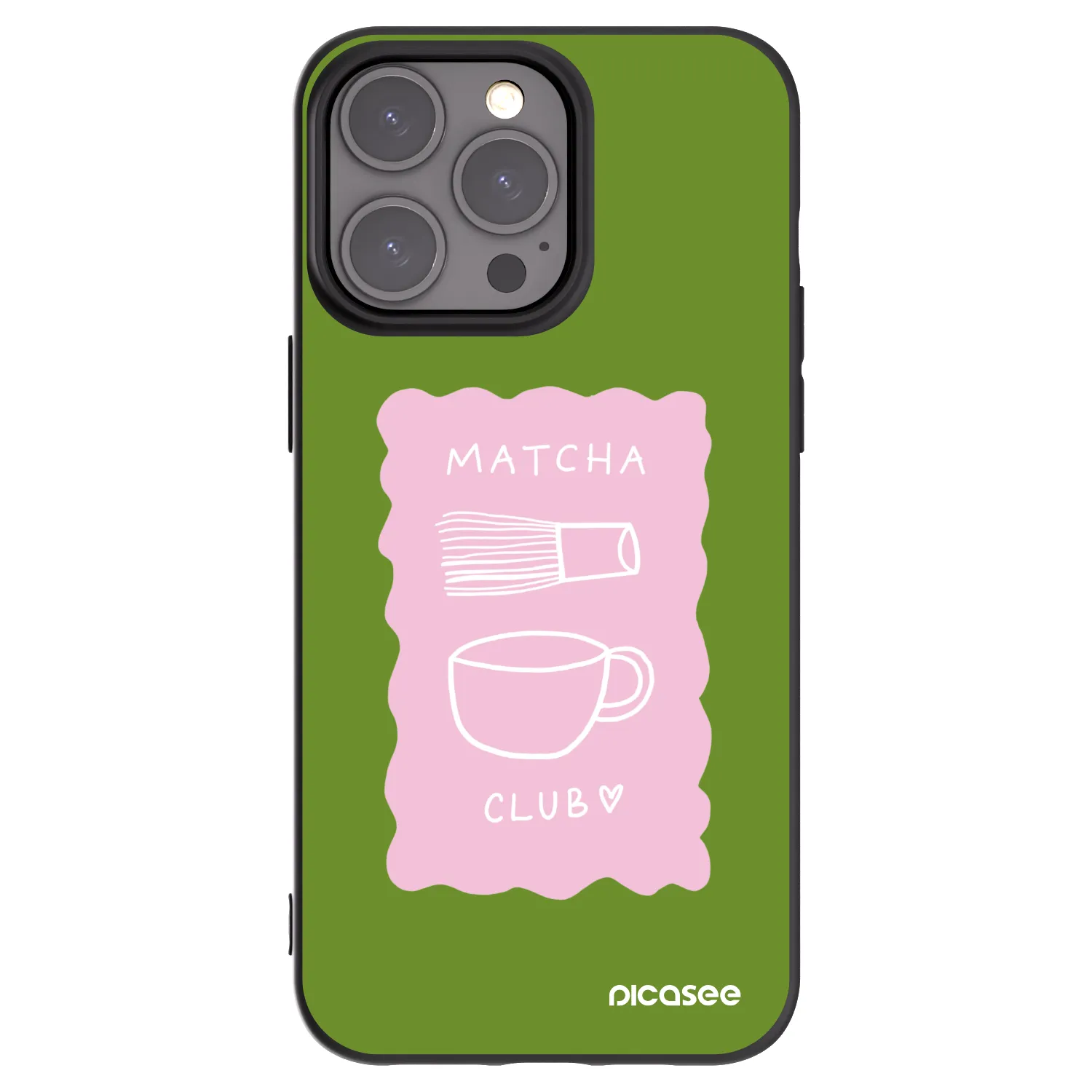 Picasee Apple iPhone 15 Pro Max Hülle - Schwarzes Silikon - Matcha club