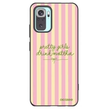 Picasee Xiaomi Redmi Note 10 Pro Hülle - Schwarzes Silikon - Pretty matcha