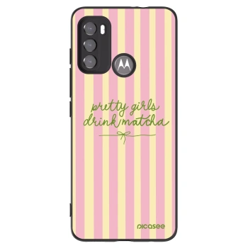 Picasee Motorola Moto G60 Hülle - Schwarzes Silikon - Pretty matcha
