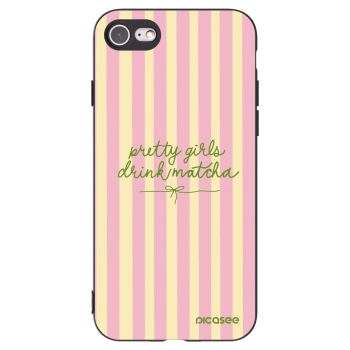 Picasee Apple iPhone SE 2022 Hülle - Schwarzes Silikon - Pretty matcha