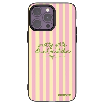 Picasee Apple iPhone 14 Pro Max Hülle - Schwarzes Silikon - Pretty matcha