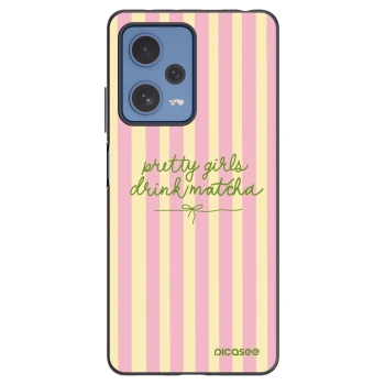 Picasee Xiaomi Redmi Note 12 Pro 5G Hülle - Schwarzes Silikon - Pretty matcha