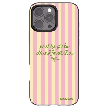 Picasee Apple iPhone 16 Pro Max Hülle - Schwarzes Silikon - Pretty matcha