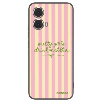 Picasee Motorola Moto G85 Hülle - Schwarzes Silikon - Pretty matcha