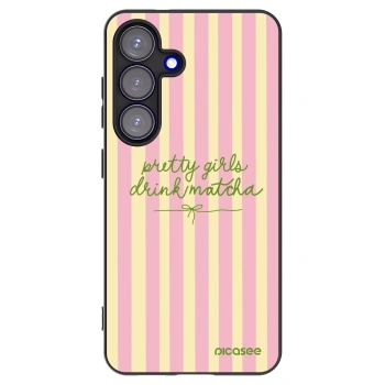 Picasee Samsung Galaxy S25 5G Hülle - Schwarzes Silikon - Pretty matcha