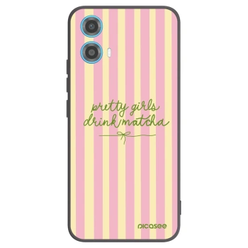 Picasee Motorola Moto G34 5G Hülle - Schwarzes Silikon - Pretty matcha