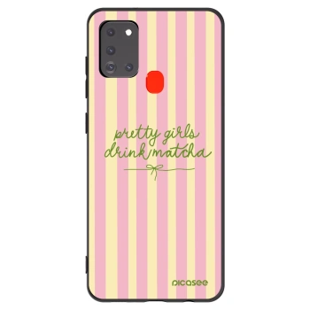 Picasee Samsung Galaxy A21s Hülle - Schwarzes Silikon - Pretty matcha