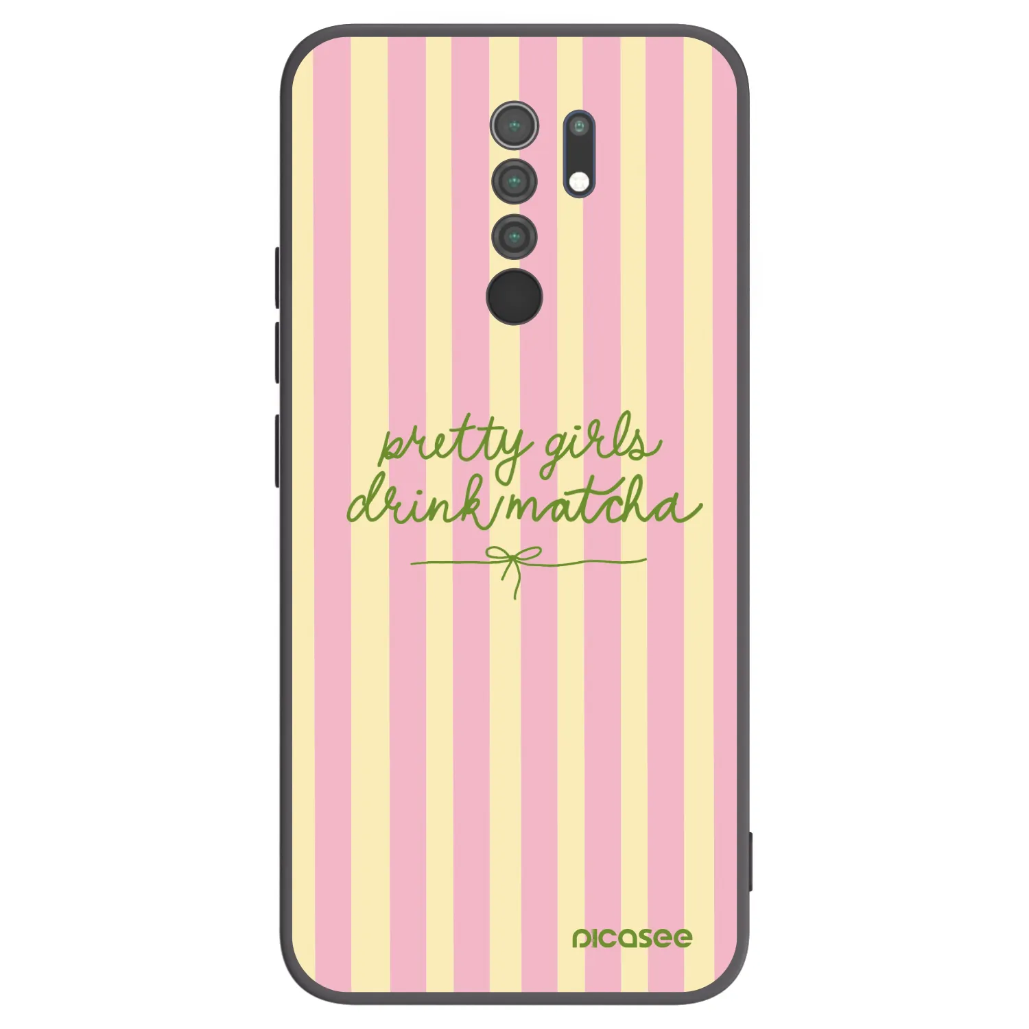 Picasee Xiaomi Redmi 9 Hülle - Schwarzes Silikon - Pretty matcha