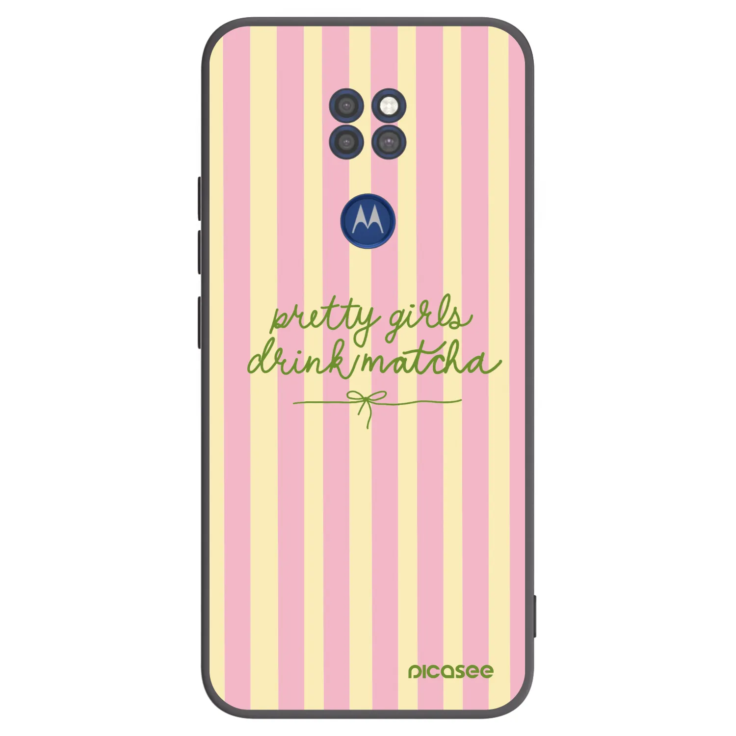 Picasee Motorola Moto G9 Play Hülle - Schwarzes Silikon - Pretty matcha