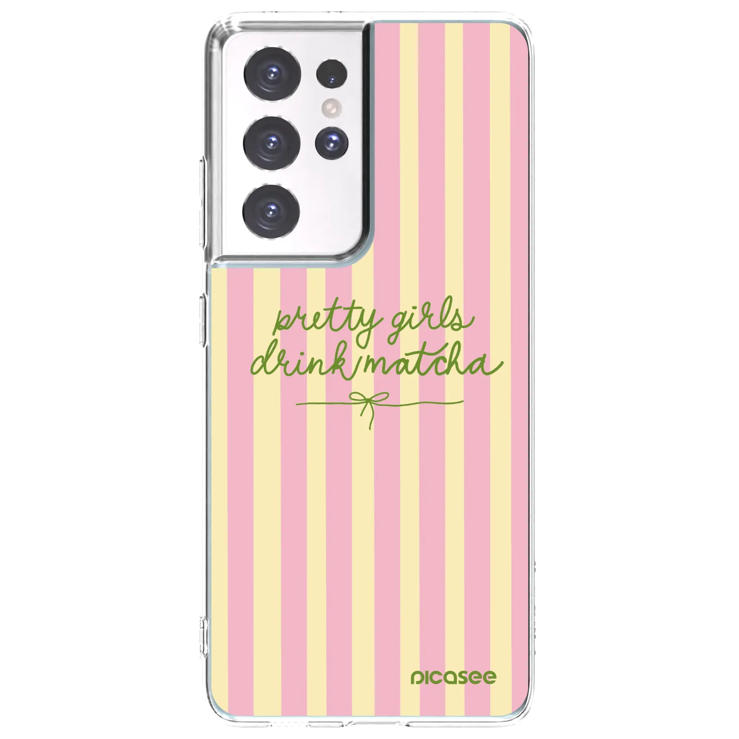 Picasee Samsung Galaxy S21 Ultra 5G G998B Hülle - Transparentes Silikon - Pretty matcha