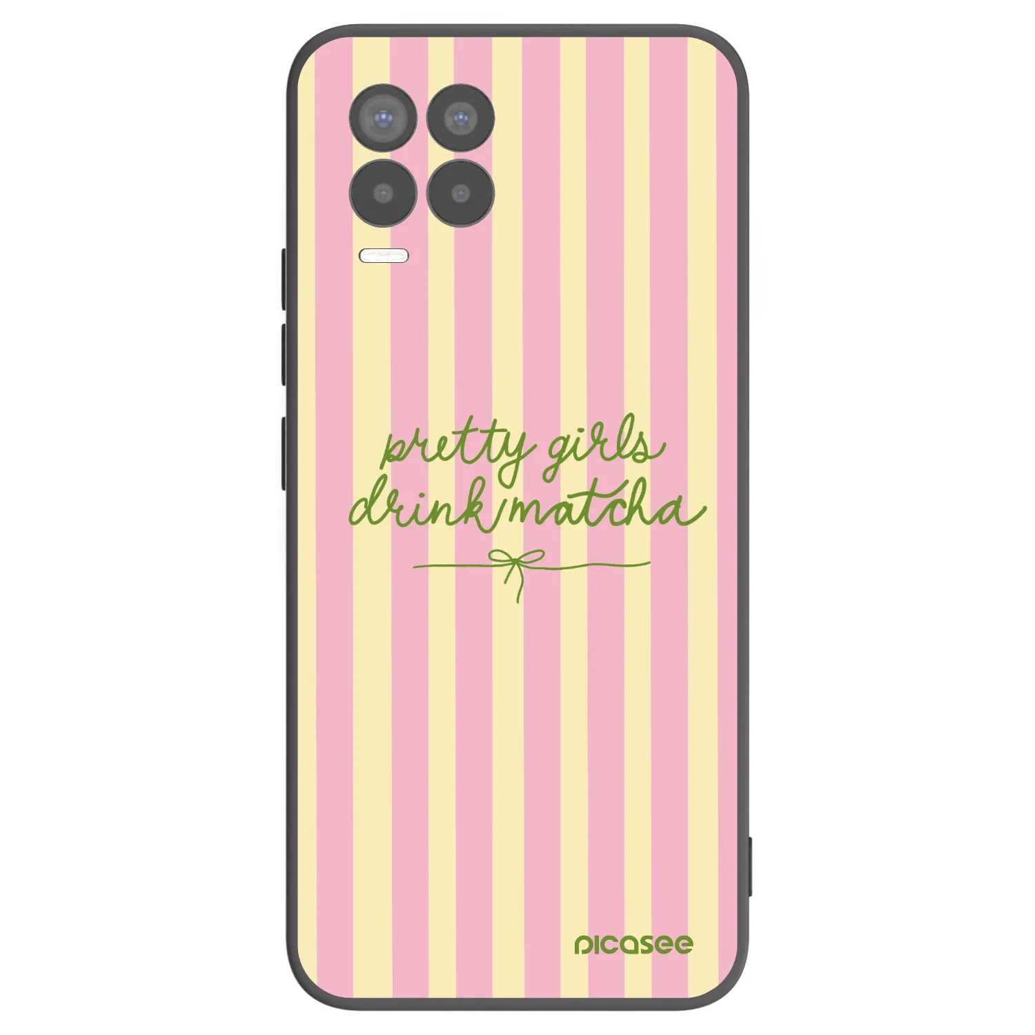 Picasee Realme 8 4G Hülle - Schwarzes Silikon - Pretty matcha