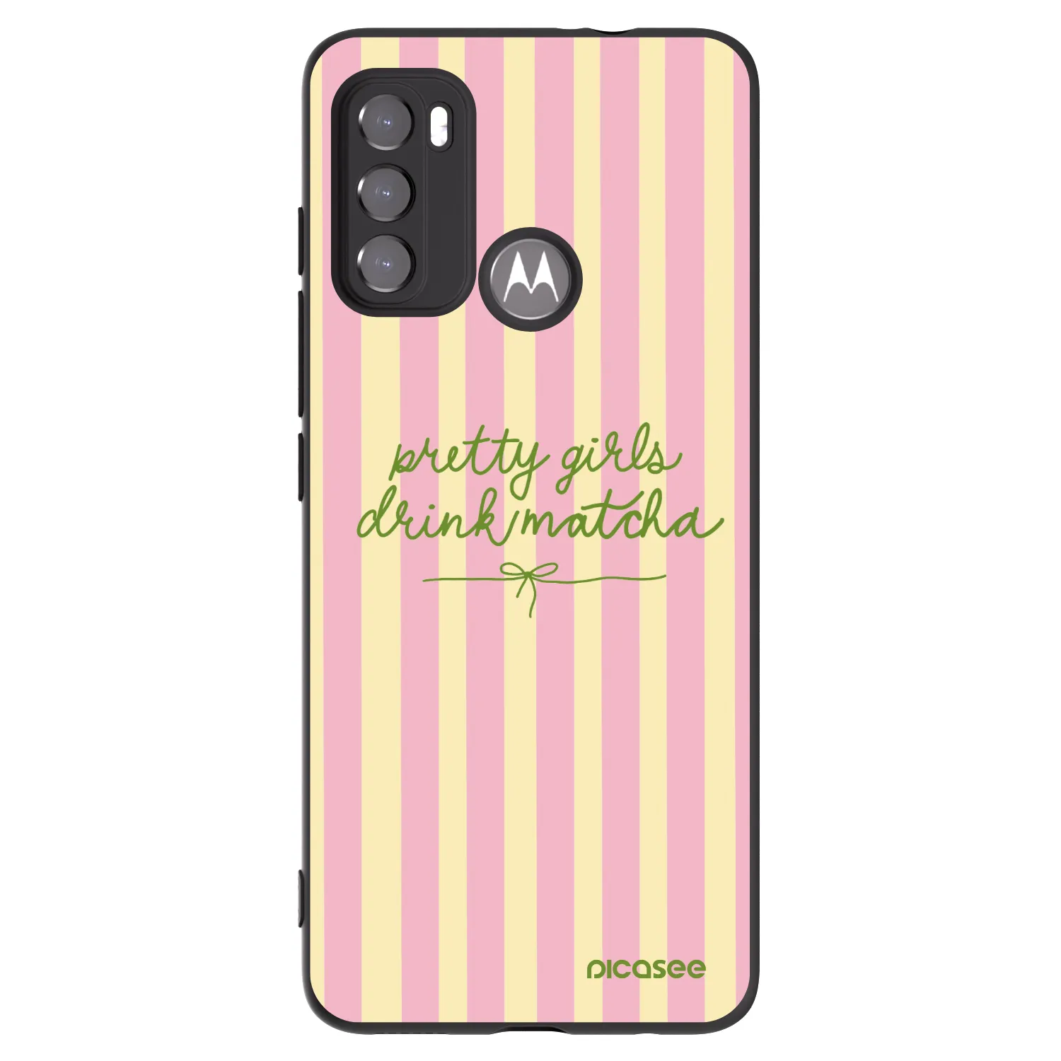 Picasee Motorola Moto G60 Hülle - Schwarzes Silikon - Pretty matcha