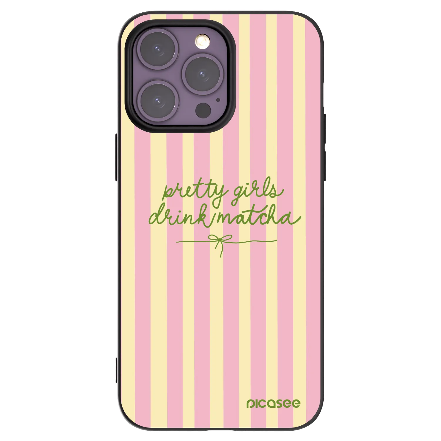 Picasee Apple iPhone 14 Pro Max Hülle - Schwarzes Silikon - Pretty matcha