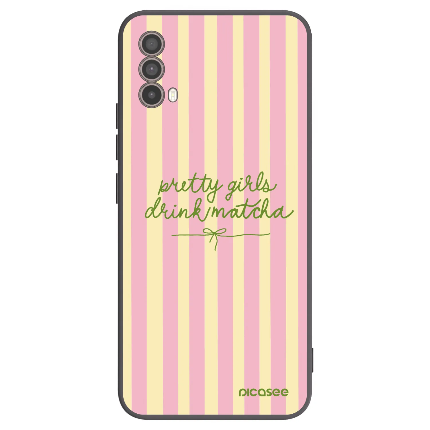 Picasee Motorola Moto E40 Hülle - Schwarzes Silikon - Pretty matcha