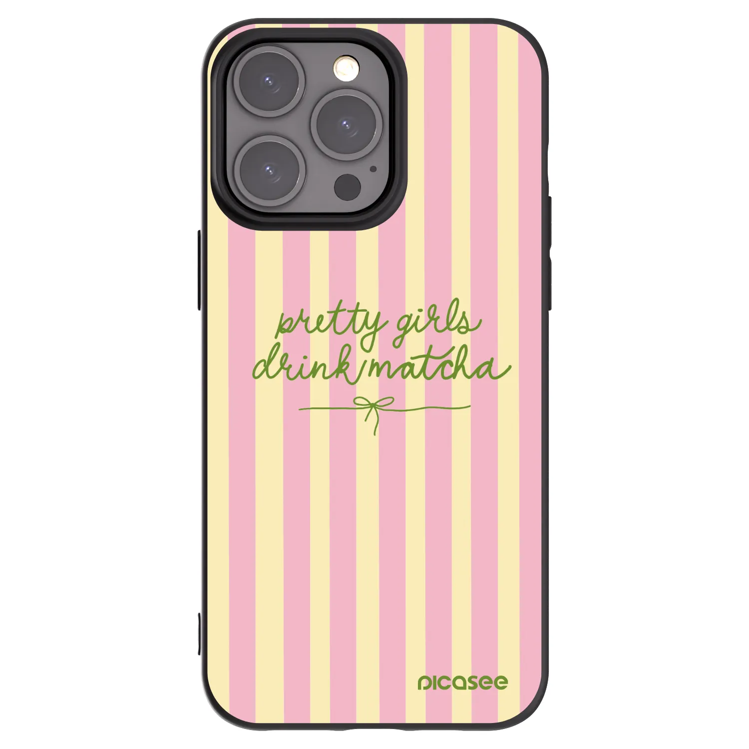 Picasee Apple iPhone 15 Pro Max Hülle - Schwarzes Silikon - Pretty matcha