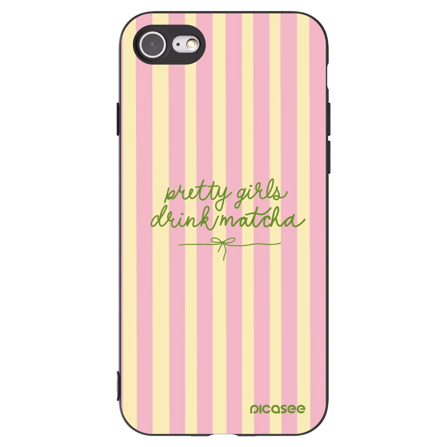 Picasee Apple iPhone 7 Hülle - Schwarzes Silikon - Pretty matcha