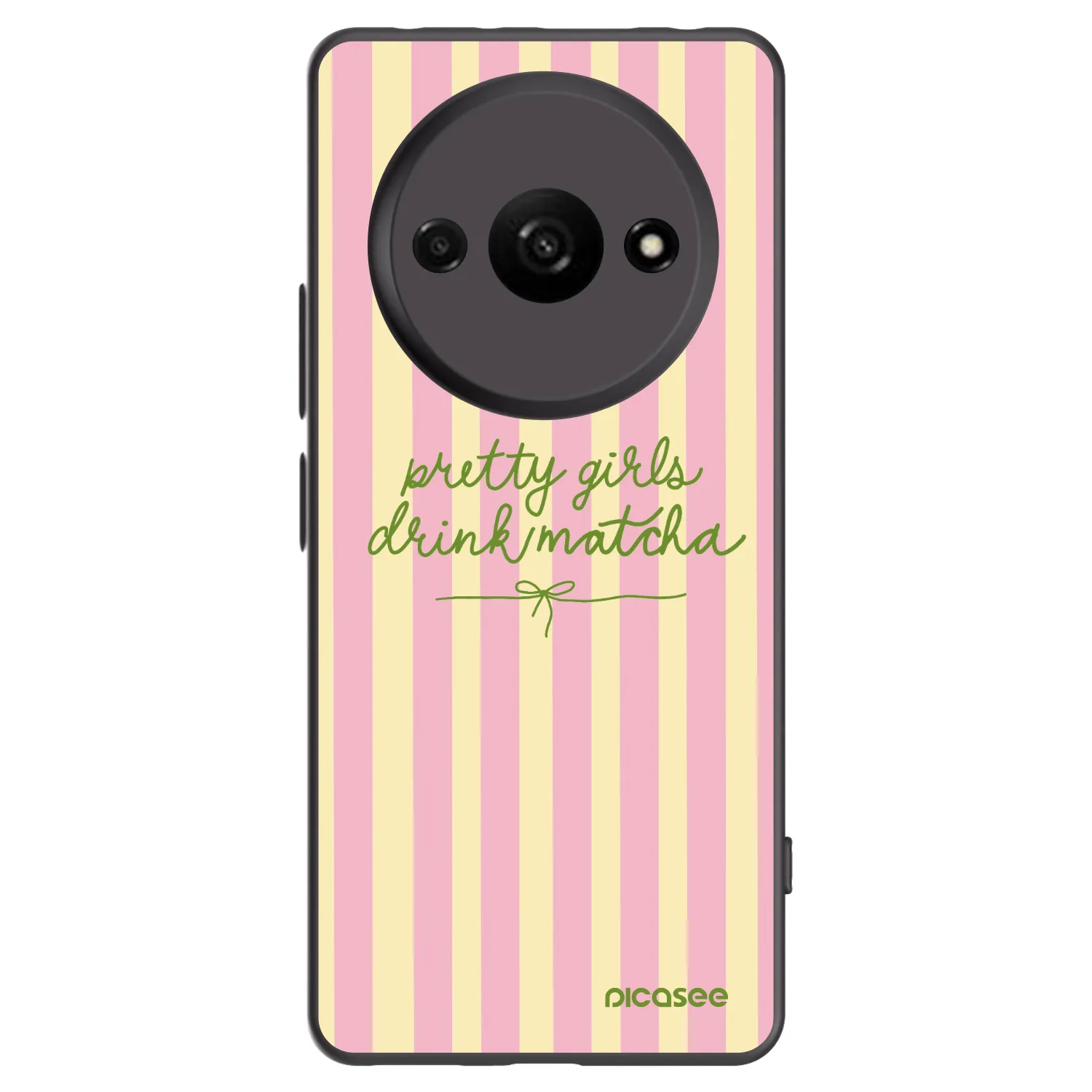 Picasee Xiaomi Redmi A3 Hülle - Schwarzes Silikon - Pretty matcha