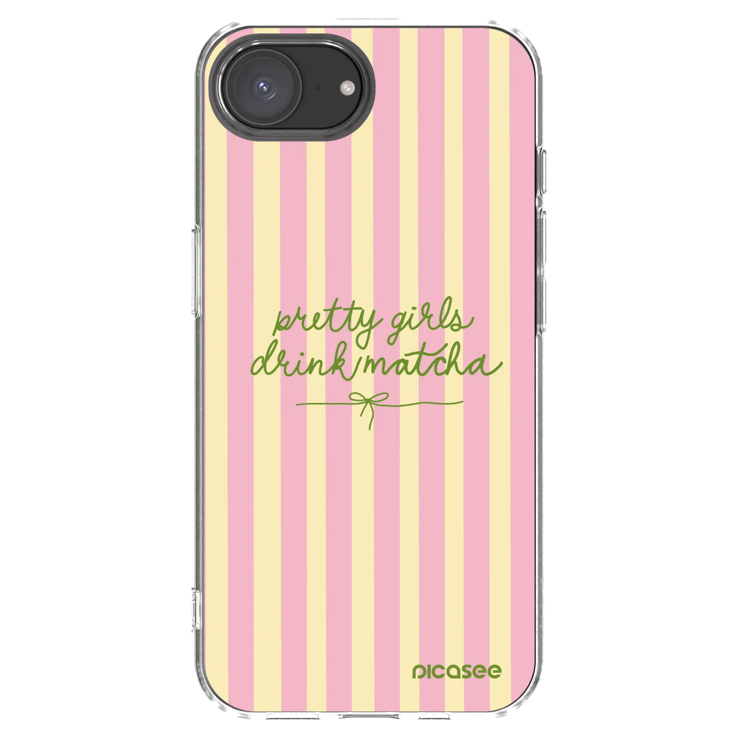 Picasee Apple iPhone 16e Hülle - Transparentes Silikon - Pretty matcha