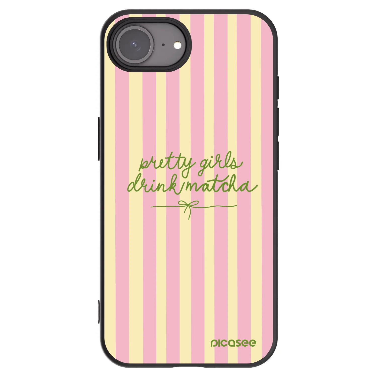 Picasee Apple iPhone 16e Hülle - Schwarzes Silikon - Pretty matcha
