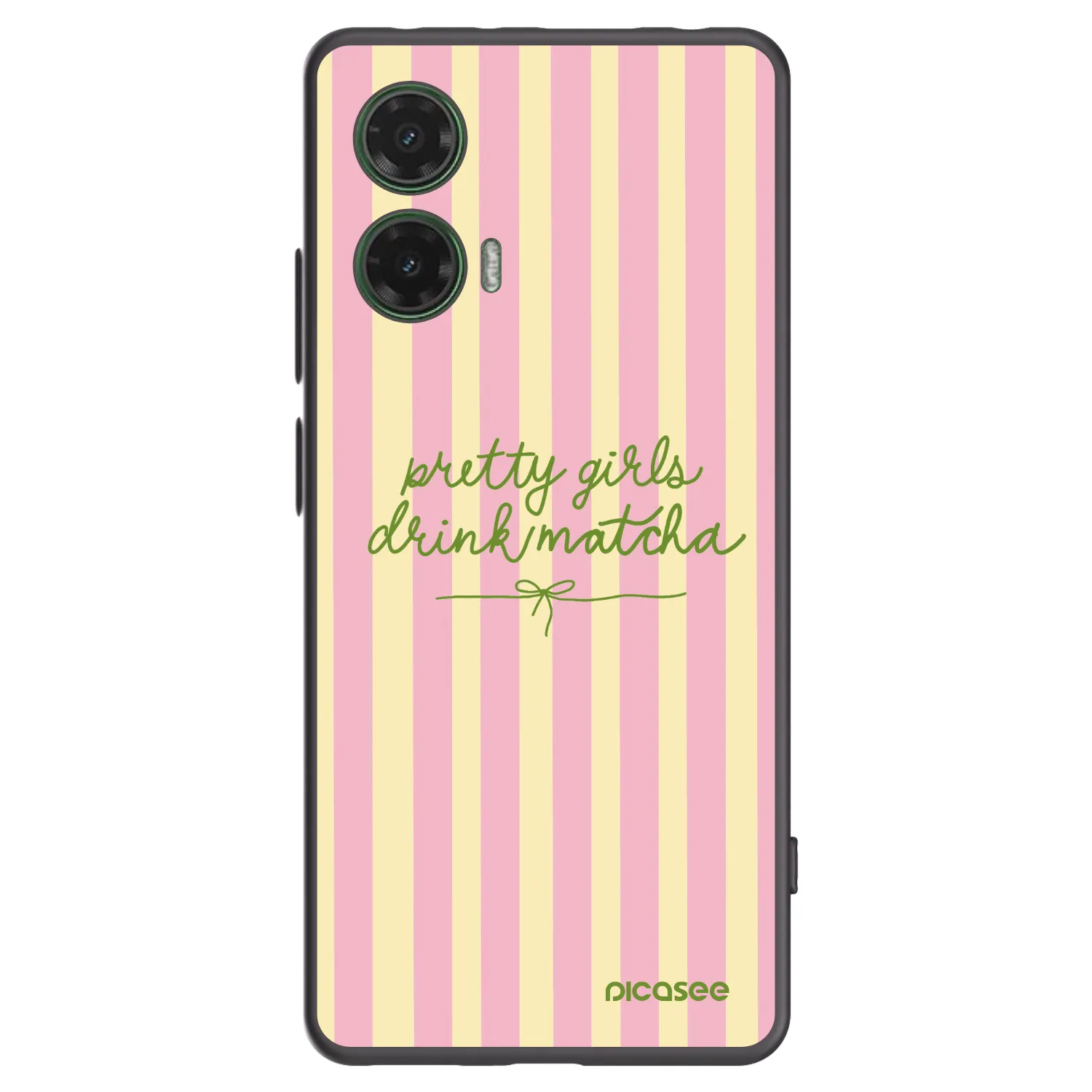 Picasee Motorola Moto G35 5G Hülle - Schwarzes Silikon - Pretty matcha