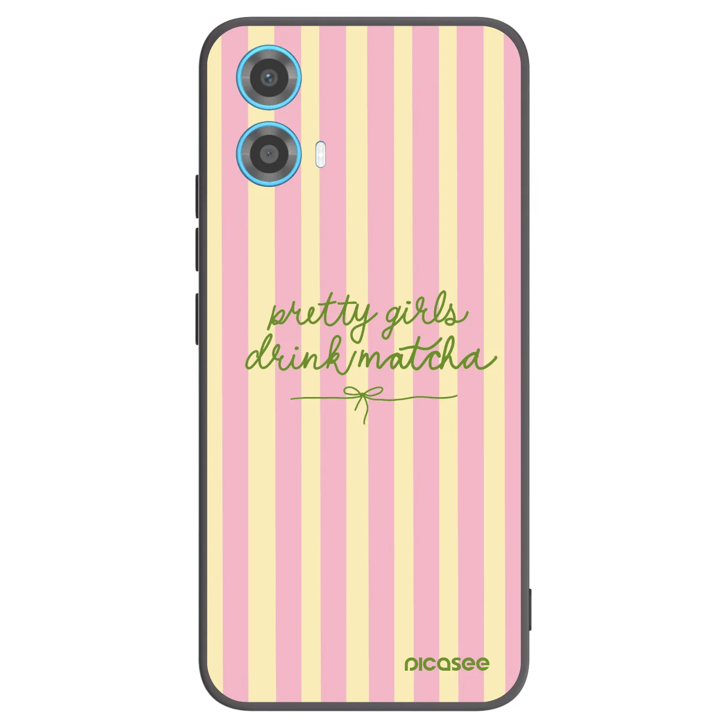 Picasee Motorola Moto G34 5G Hülle - Schwarzes Silikon - Pretty matcha