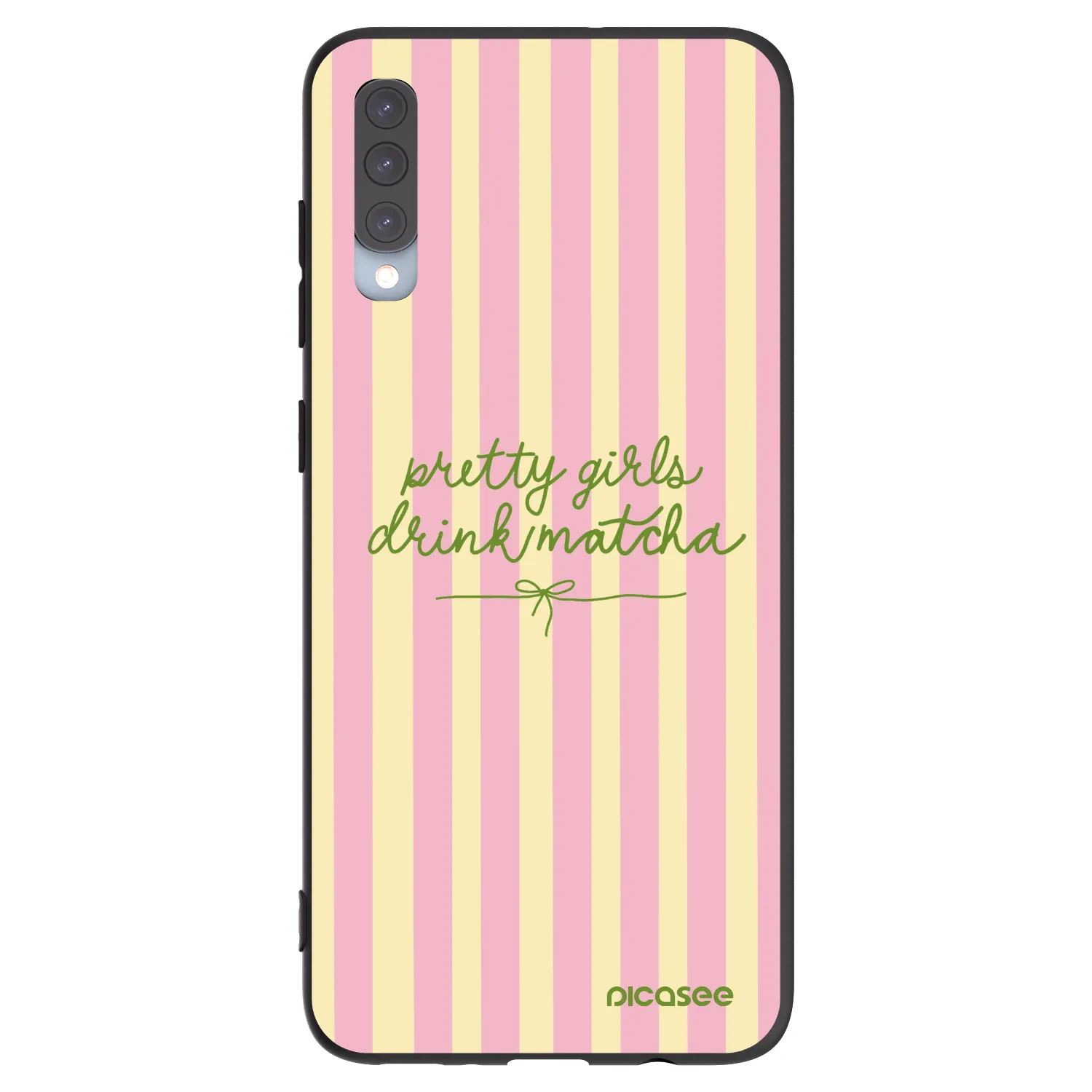 Picasee Samsung Galaxy A70 A705F Hülle - Schwarzes Silikon - Pretty matcha
