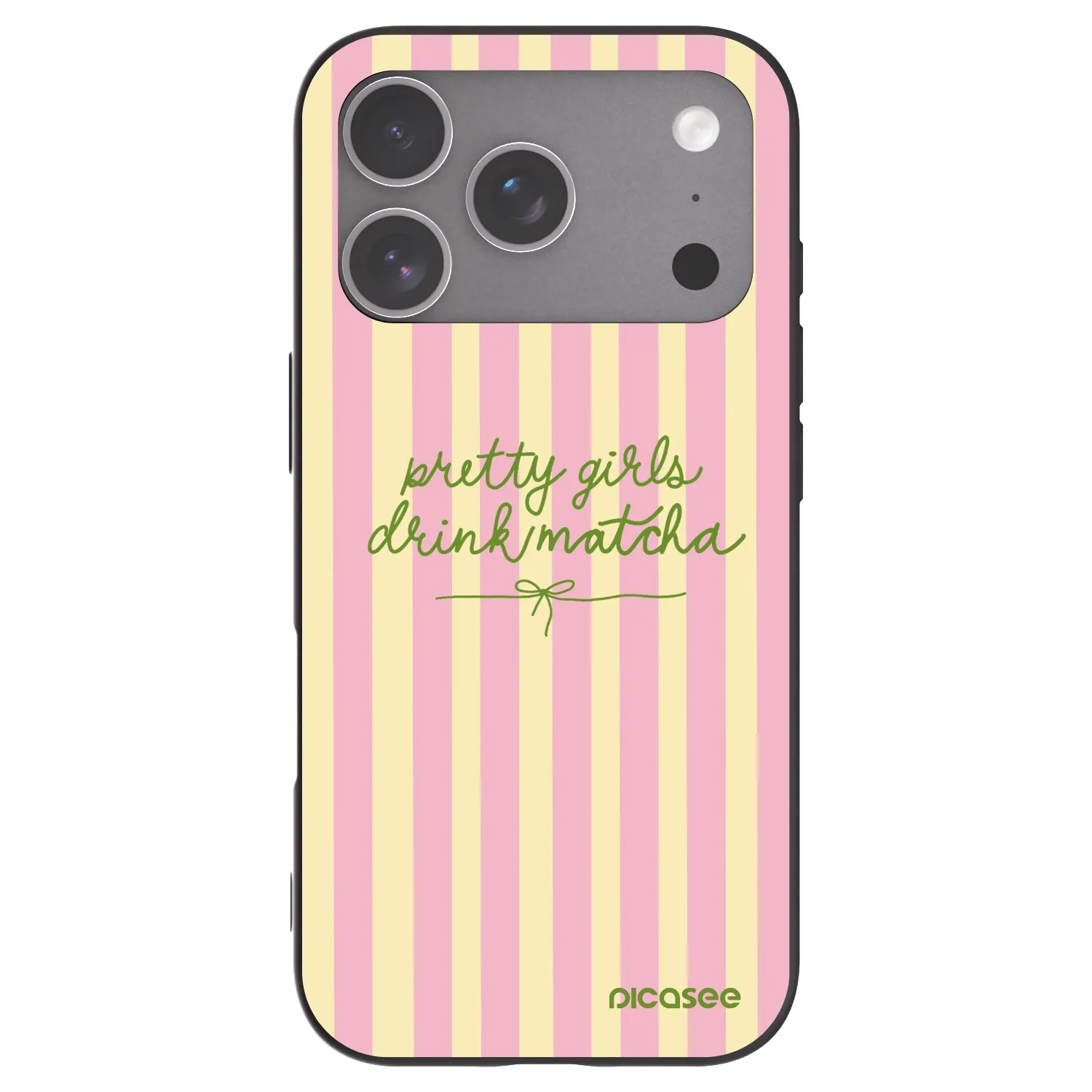 Picasee Apple iPhone 18 Pro Hülle - Schwarzes Silikon - Pretty matcha