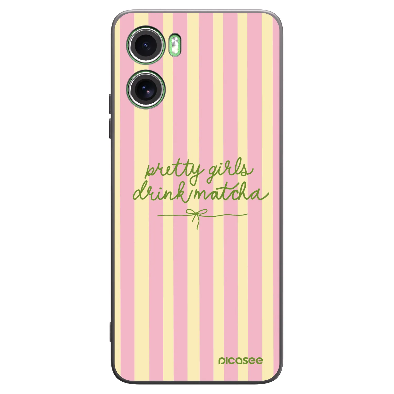 Picasee Motorola Moto G06 Hülle - Schwarzes Silikon - Pretty matcha