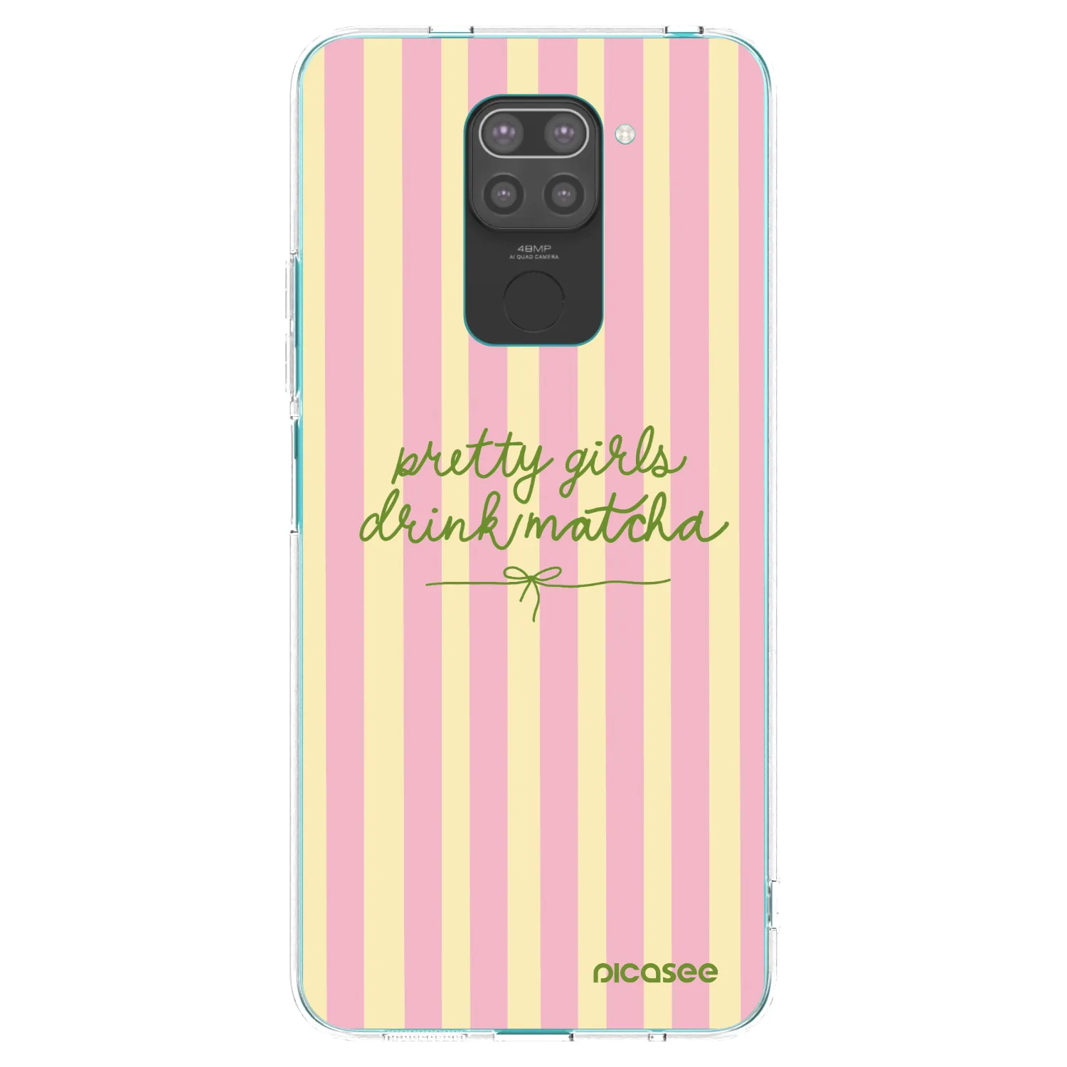 Picasee Xiaomi Redmi Note 9 Hülle - Schwarzes Silikon - Pretty matcha
