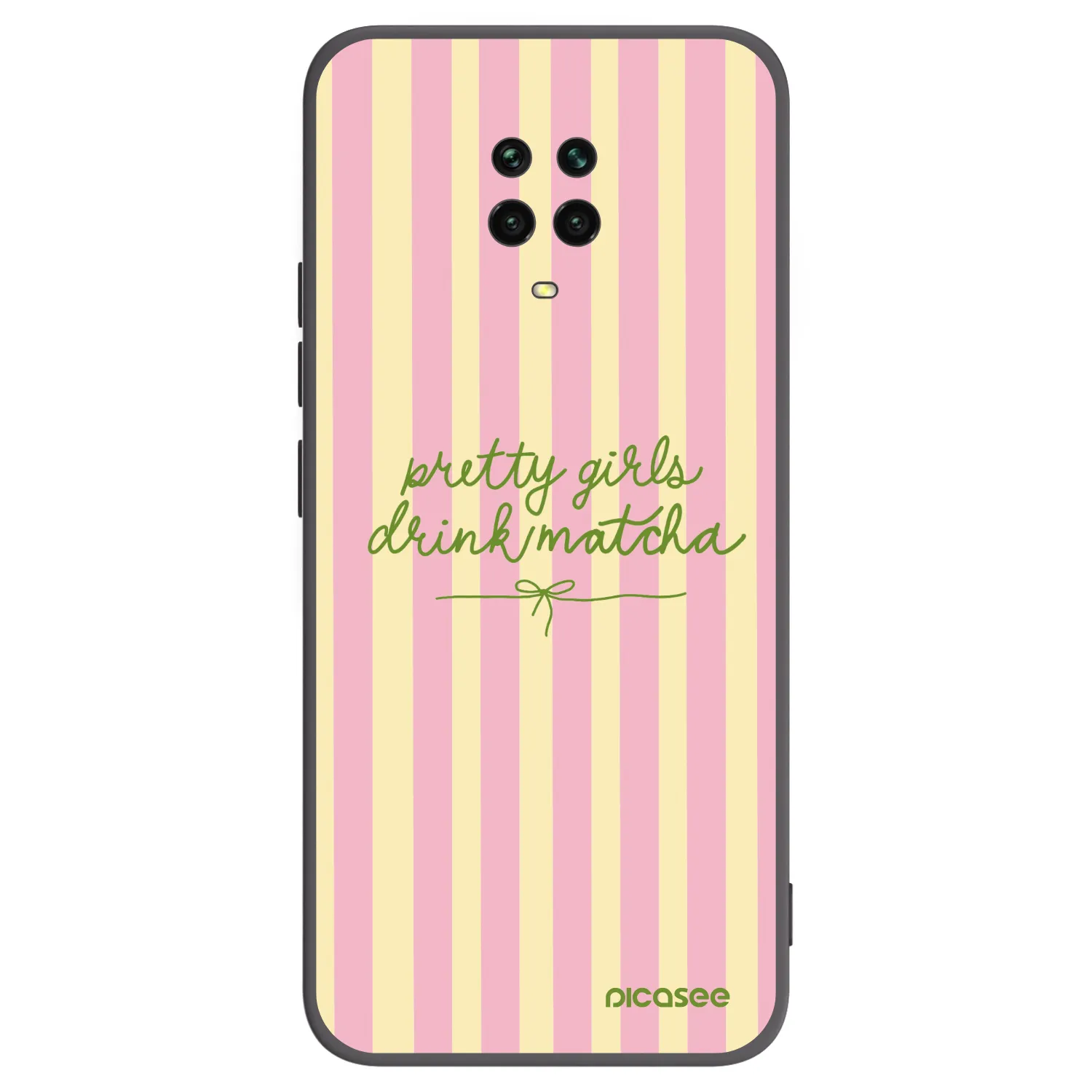 Picasee Xiaomi Redmi Note 9S Hülle - Schwarzes Silikon - Pretty matcha