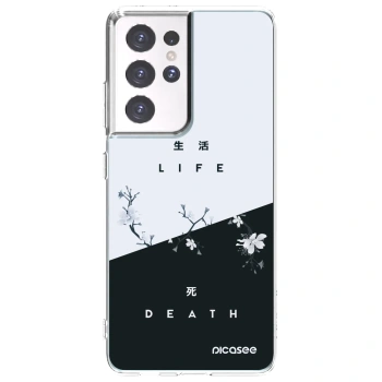 Picasee Samsung Galaxy S21 Ultra 5G G998B Hülle - Transparentes Silikon - Lebendig - Tot