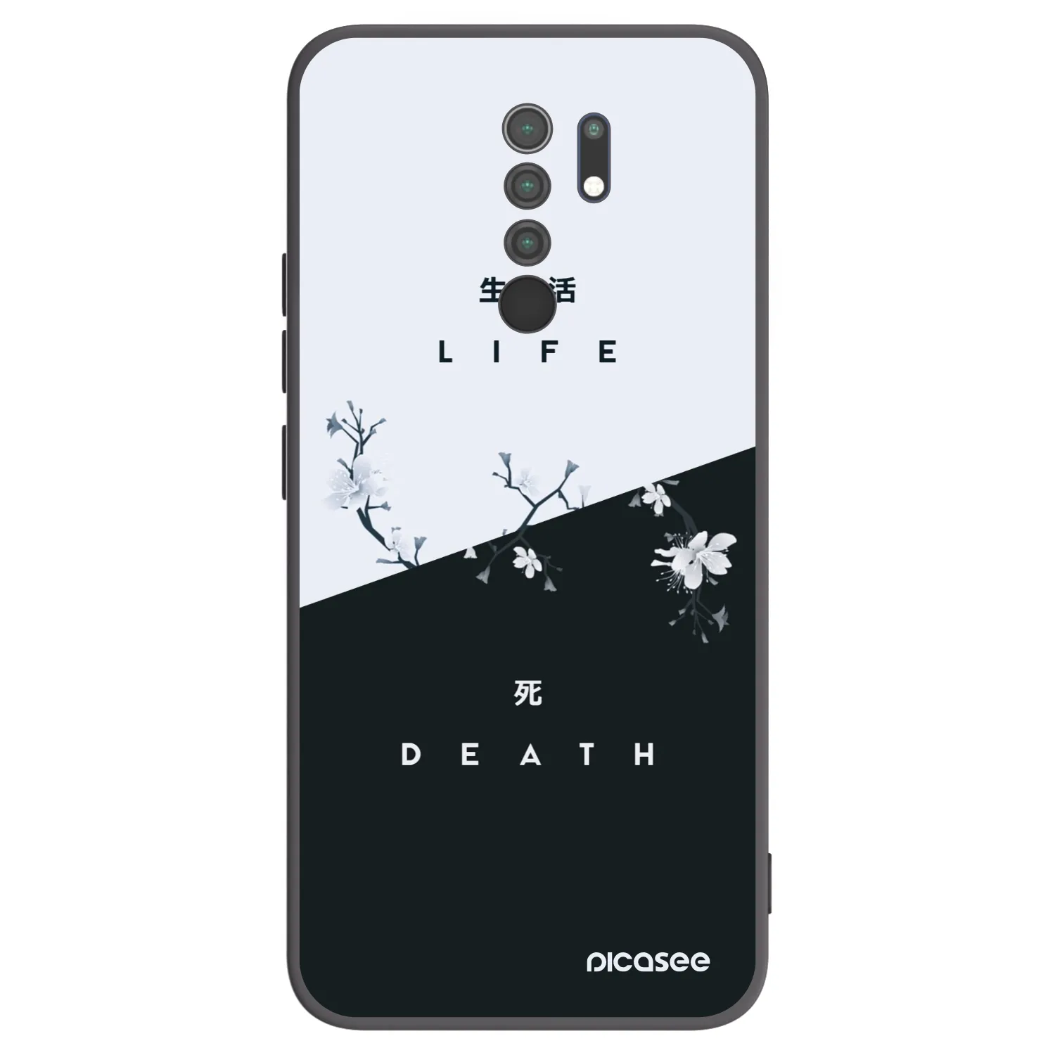 Picasee Xiaomi Redmi 9 Hülle - Schwarzes Silikon - Lebendig - Tot