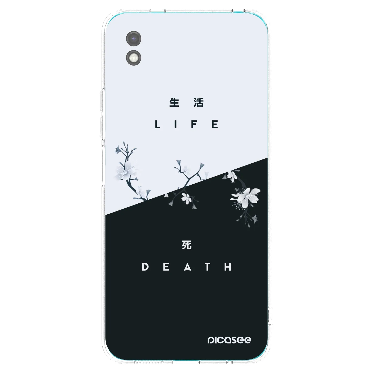 Picasee Xiaomi Redmi 9A Hülle - Schwarzes Silikon - Lebendig - Tot