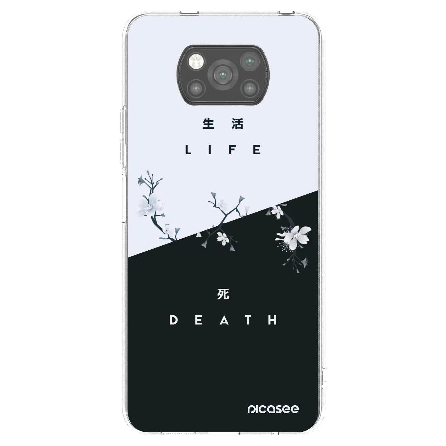 Picasee Xiaomi Poco X3 Hülle - Schwarzes Silikon - Lebendig - Tot