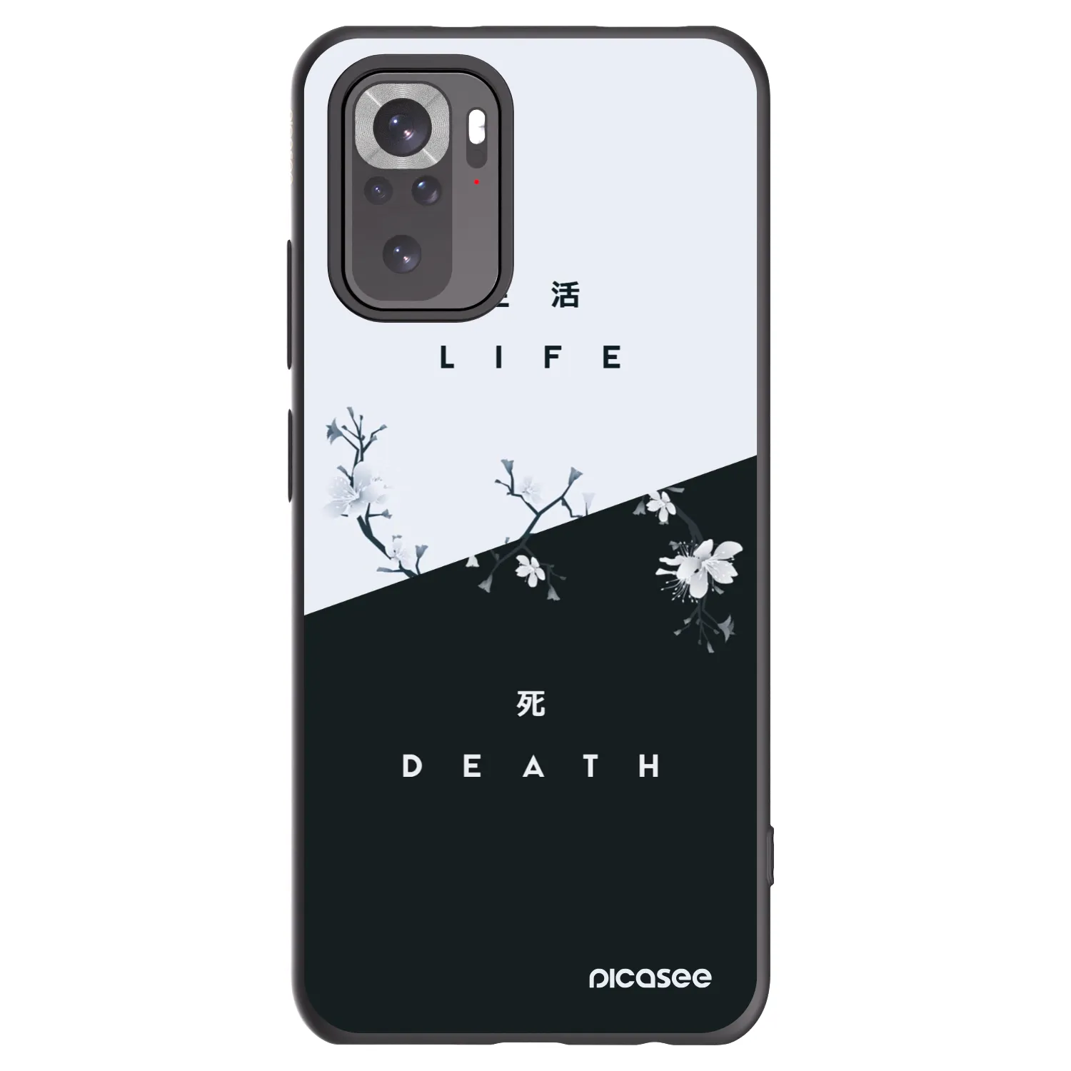 Picasee Xiaomi Redmi Note 10S Hülle - Schwarzes Silikon - Lebendig - Tot