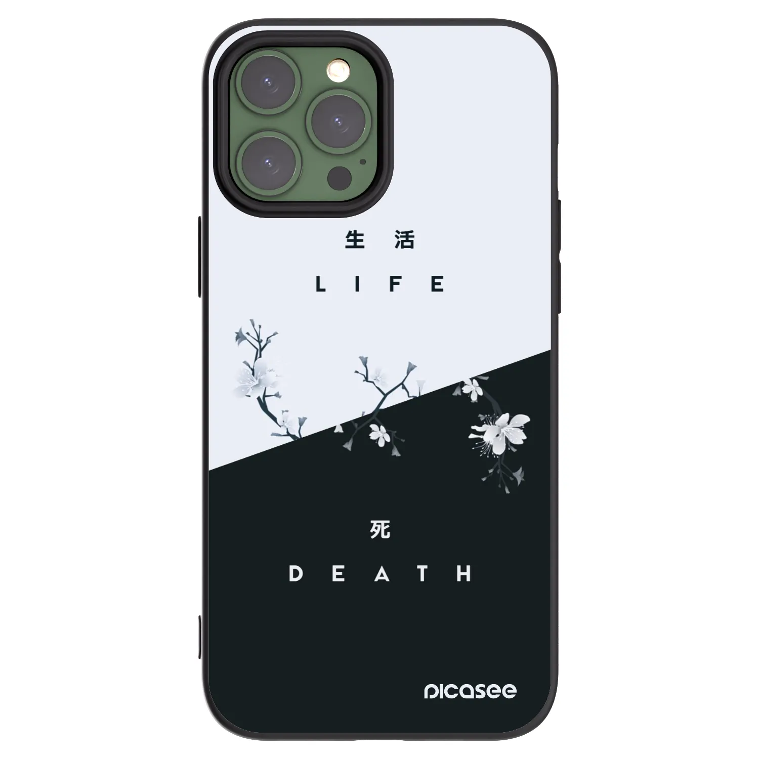 Picasee Apple iPhone 13 Pro Max Hülle - Schwarzes Silikon - Lebendig - Tot