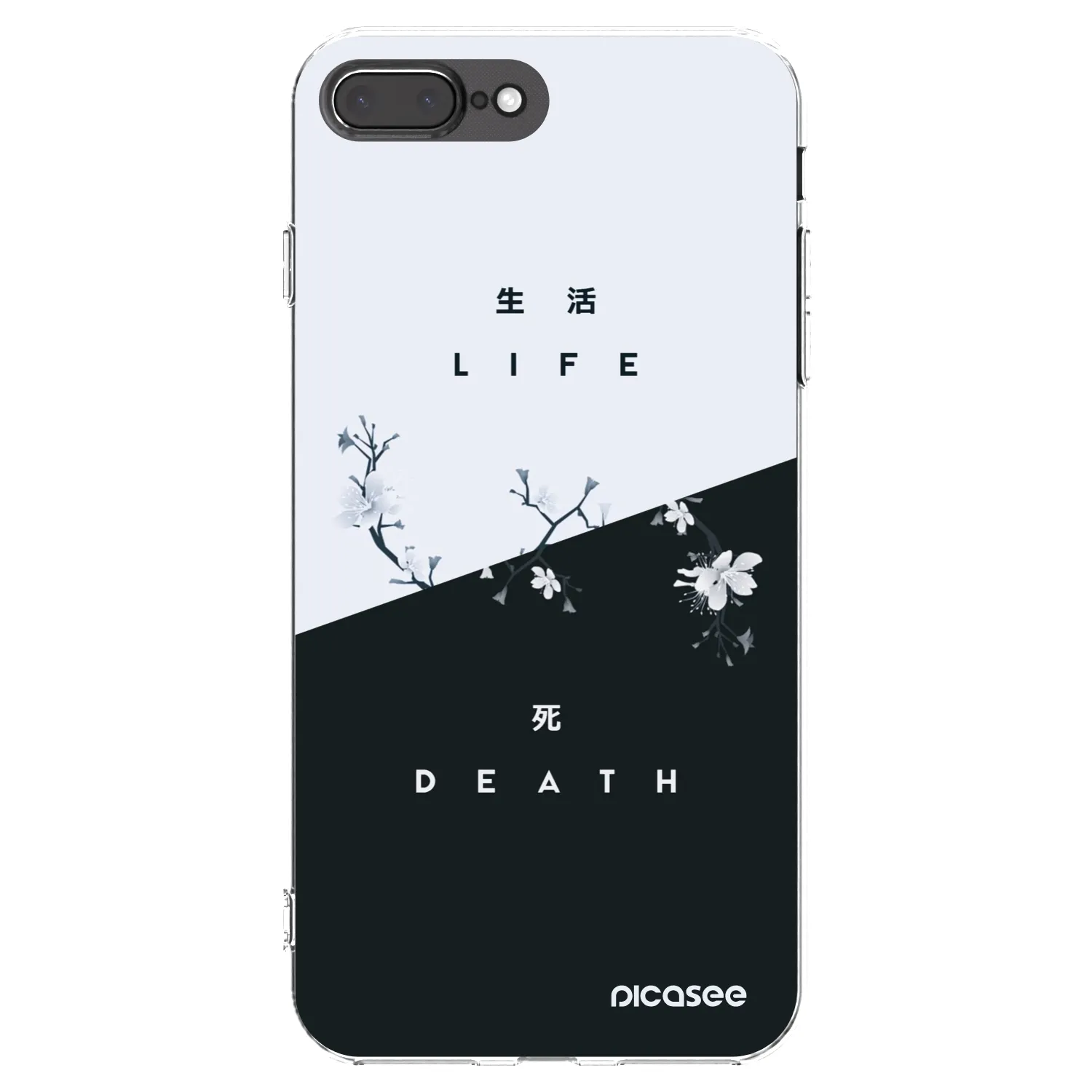 Picasee Apple iPhone 7 Plus Hülle - Transparentes Silikon - Lebendig - Tot