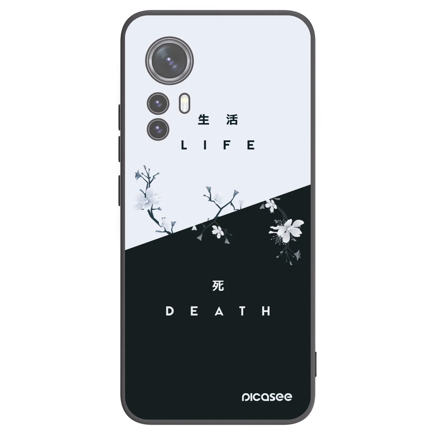 Picasee Xiaomi 12 Hülle - Schwarzes Silikon - Lebendig - Tot
