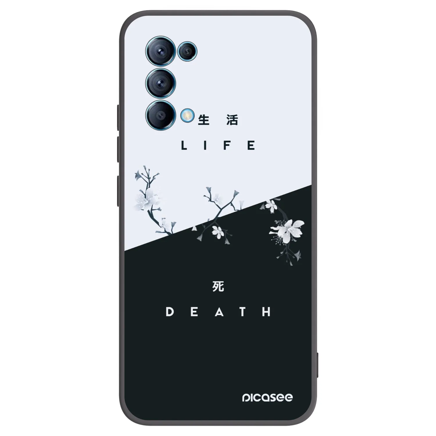 Picasee OPPO Reno 5 5G Hülle - Schwarzes Silikon - Lebendig - Tot