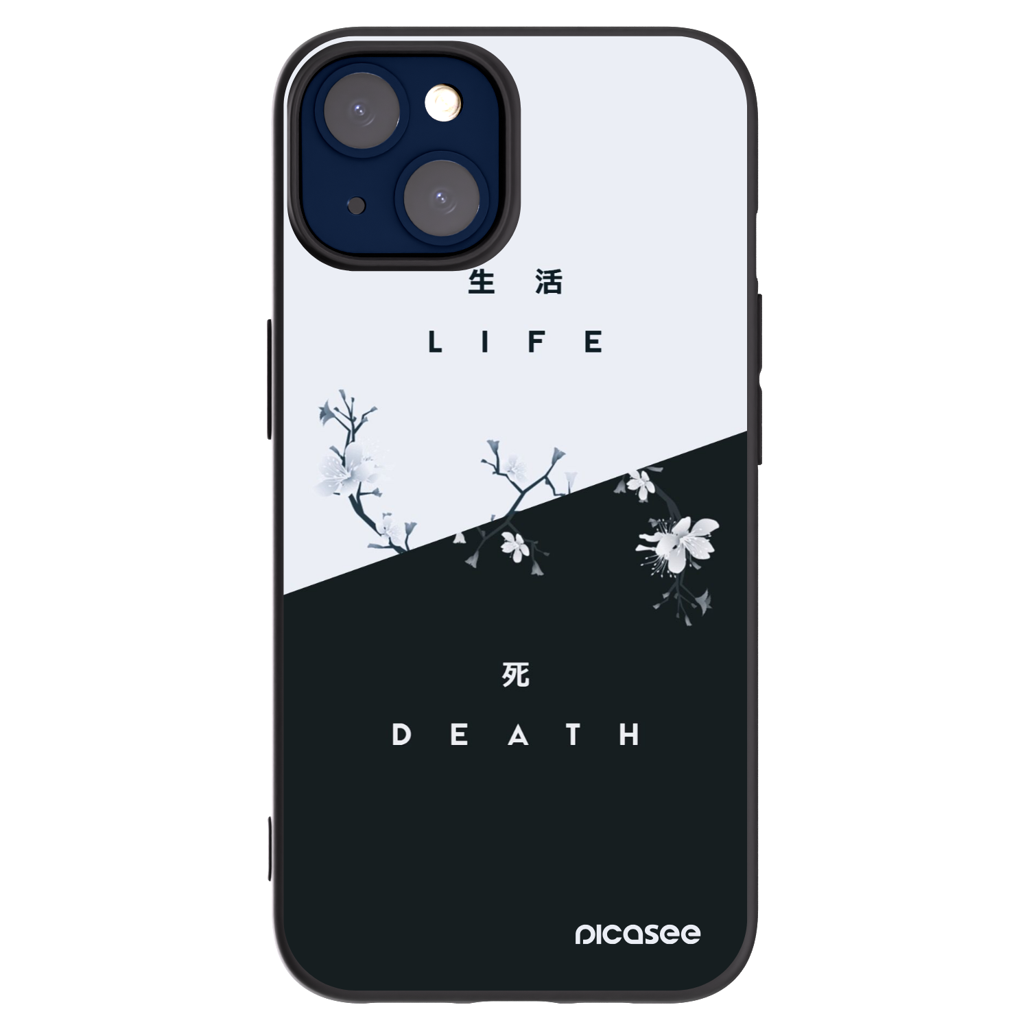 Picasee Apple iPhone 14 Hülle - Schwarzes Silikon - Lebendig - Tot