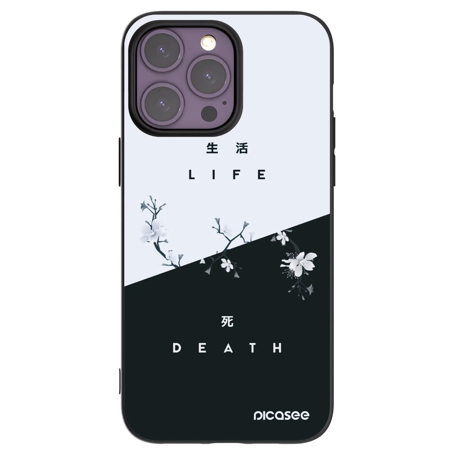 Picasee Apple iPhone 14 Pro Max Hülle - Schwarzes Silikon - Lebendig - Tot