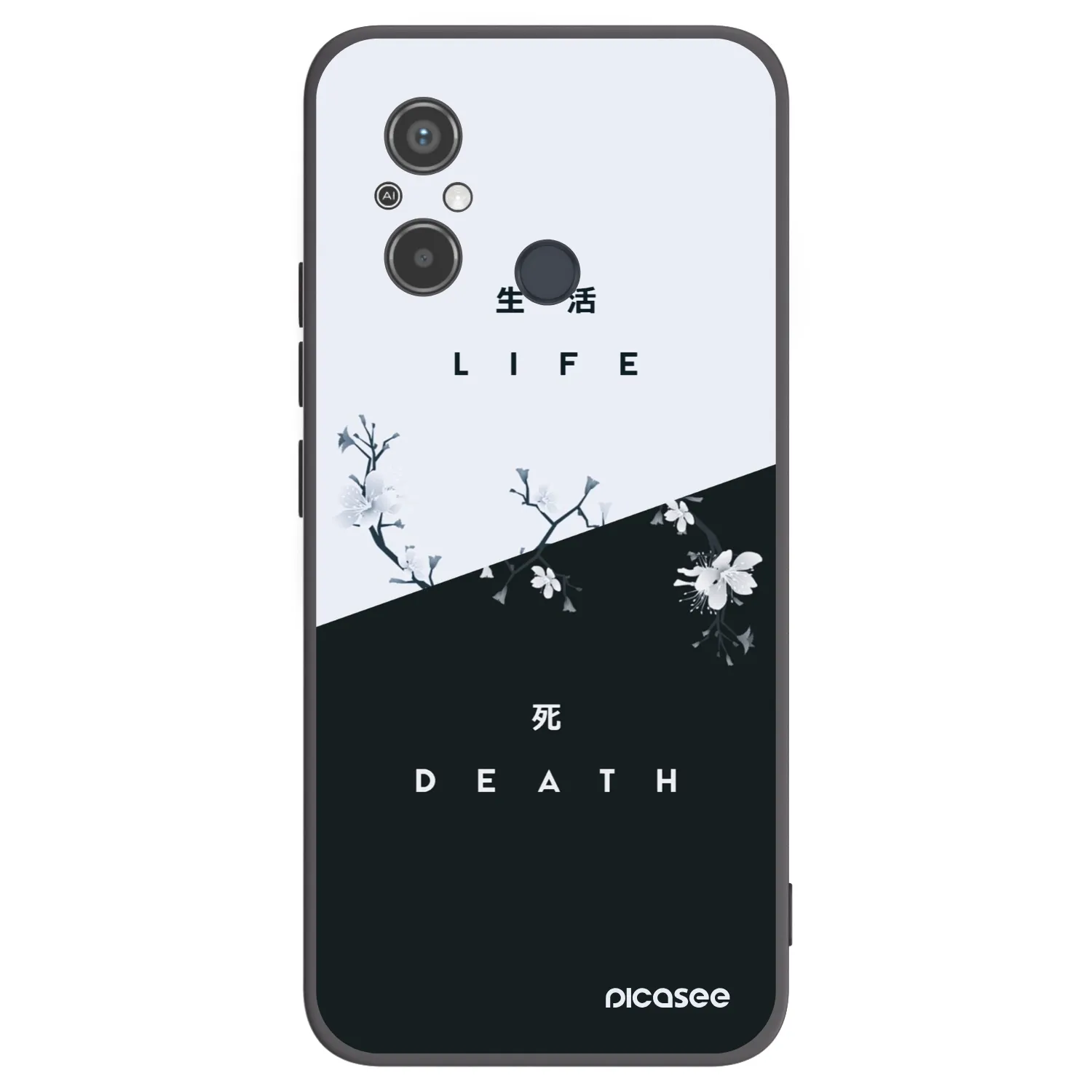 Picasee Xiaomi Redmi 12C Hülle - Schwarzes Silikon - Lebendig - Tot