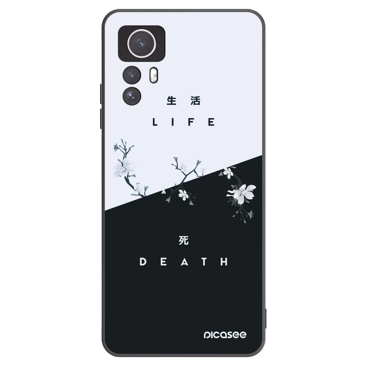 Picasee Xiaomi Redmi Note 12S Hülle - Schwarzes Silikon - Lebendig - Tot