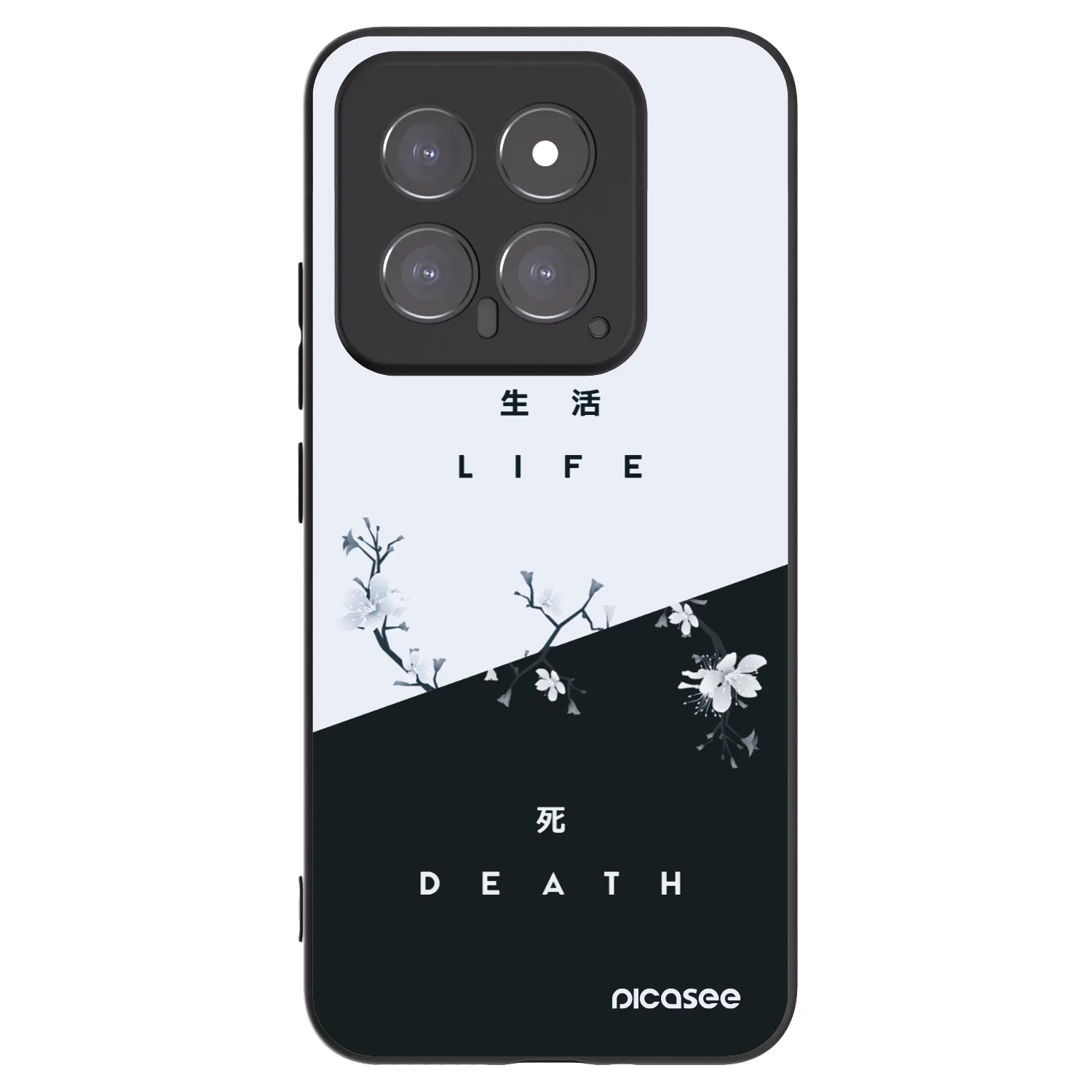 Picasee Xiaomi 14 Hülle - Schwarzes Silikon - Lebendig - Tot