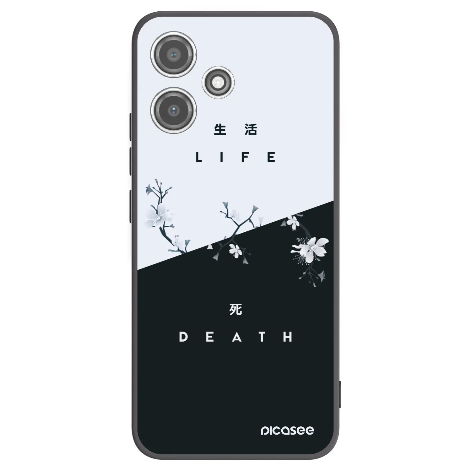 Picasee Xiaomi Redmi 12 5G Hülle - Schwarzes Silikon - Lebendig - Tot