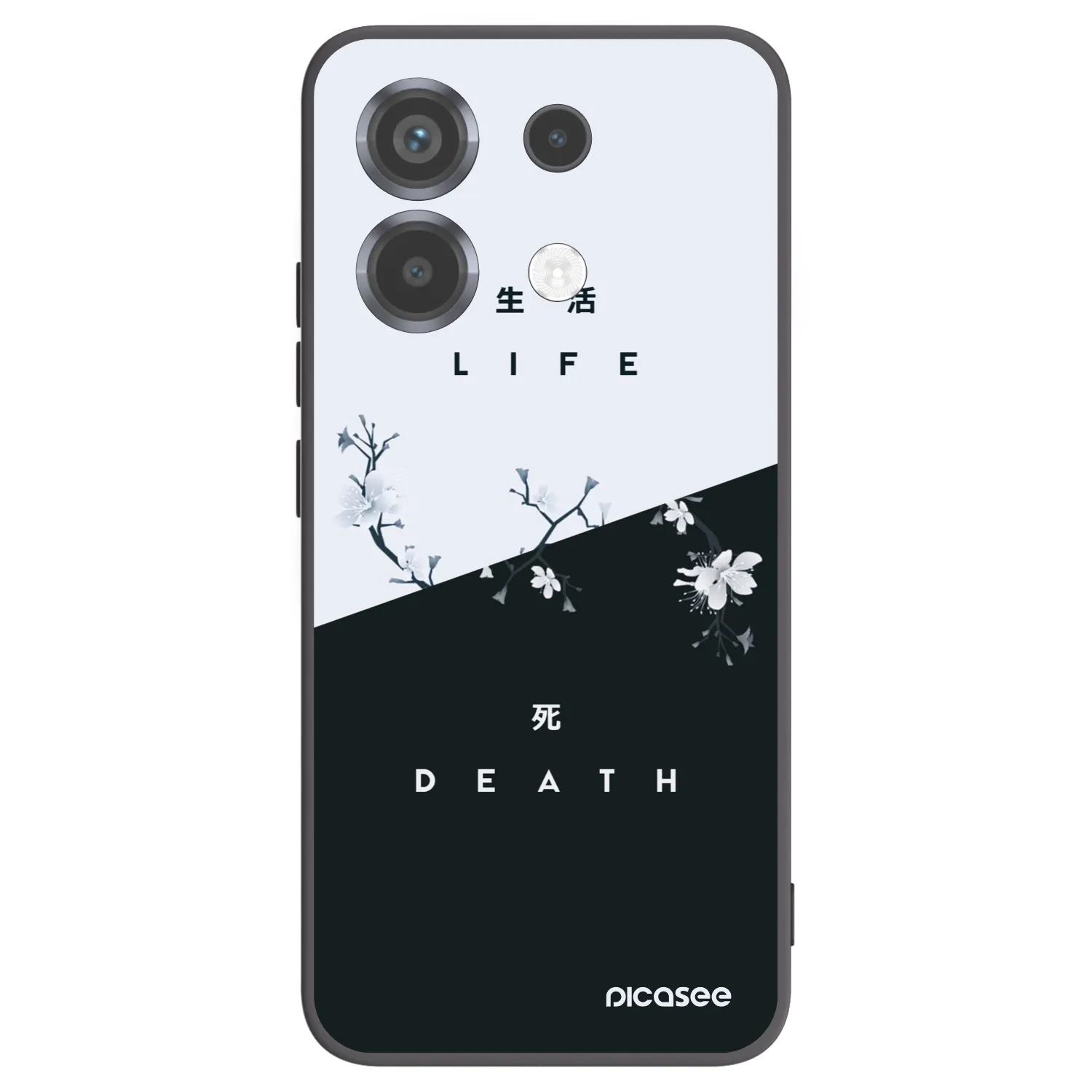 Picasee Xiaomi Poco X6 Hülle - Schwarzes Silikon - Lebendig - Tot