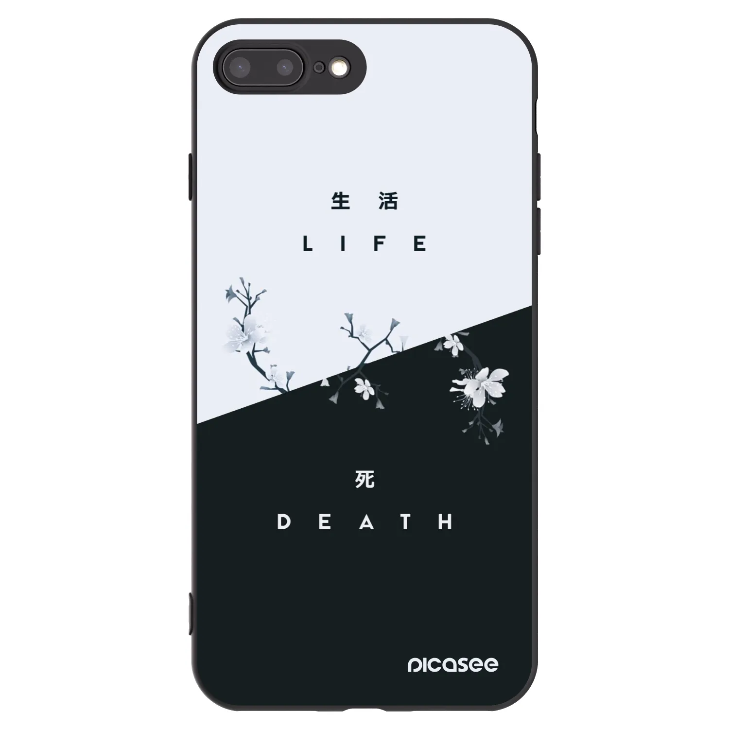 Picasee Apple iPhone 7 Plus Hülle - Schwarzes Silikon - Lebendig - Tot