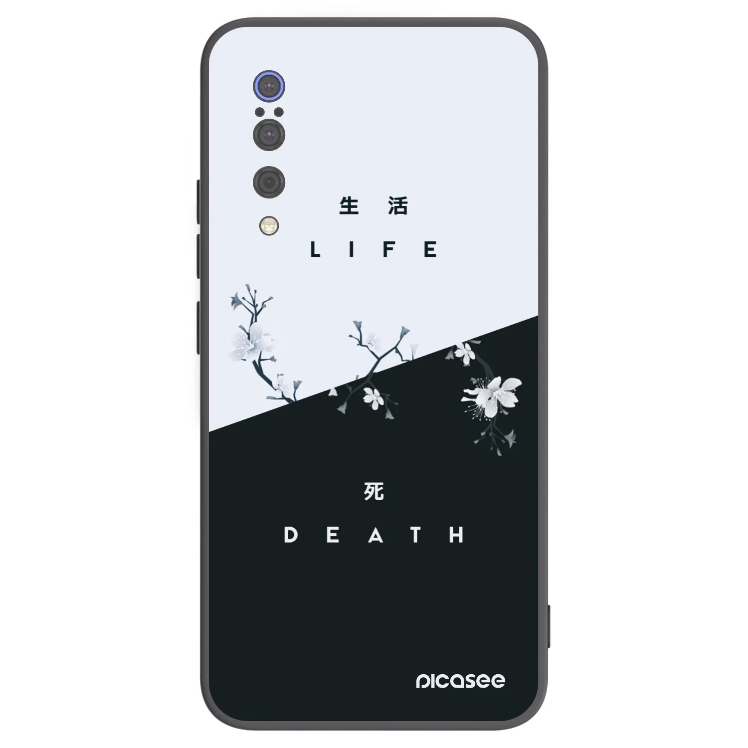 Picasee Xiaomi Mi 9 Hülle - Schwarzes Silikon - Lebendig - Tot