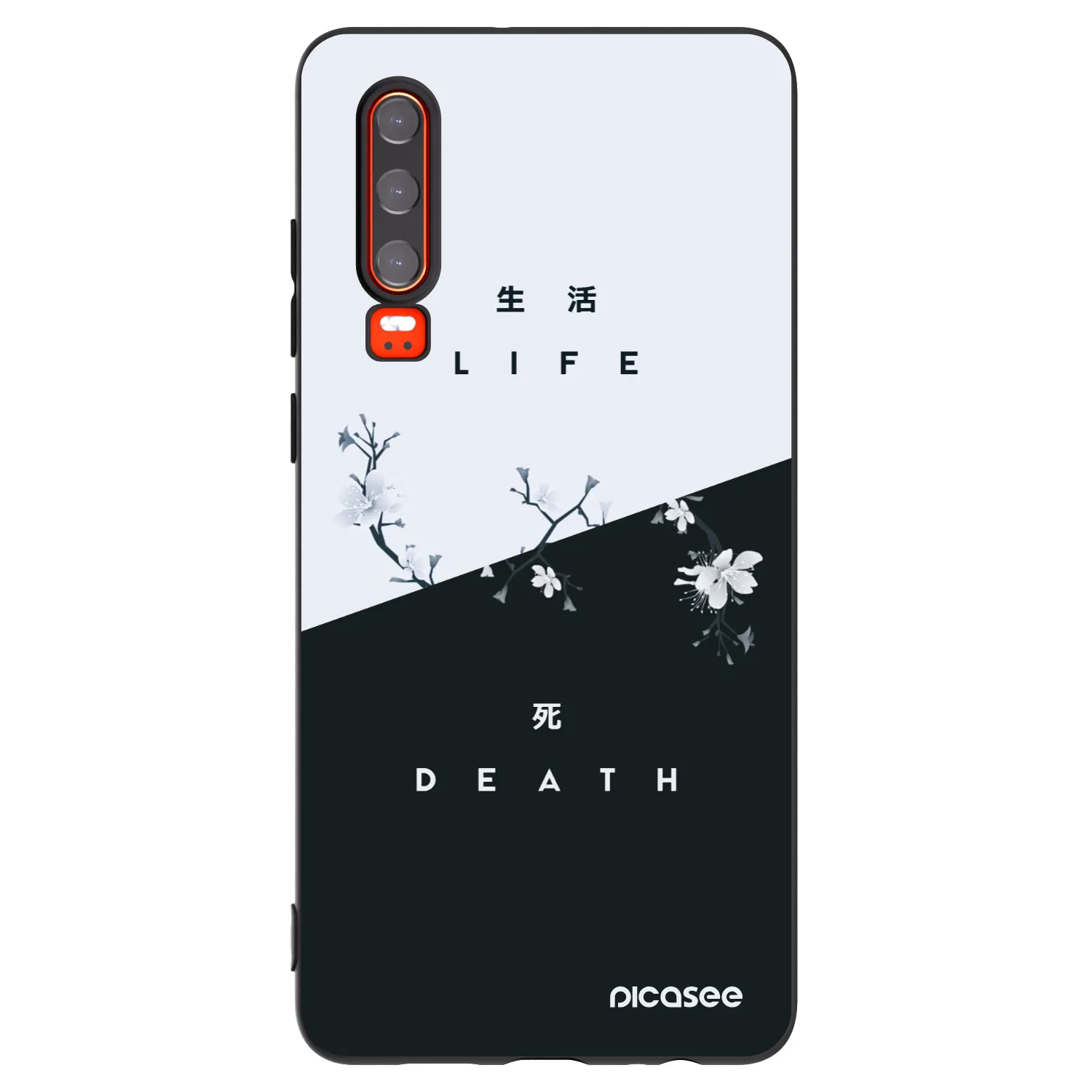 Picasee Huawei P30 Hülle - Schwarzes Silikon - Lebendig - Tot